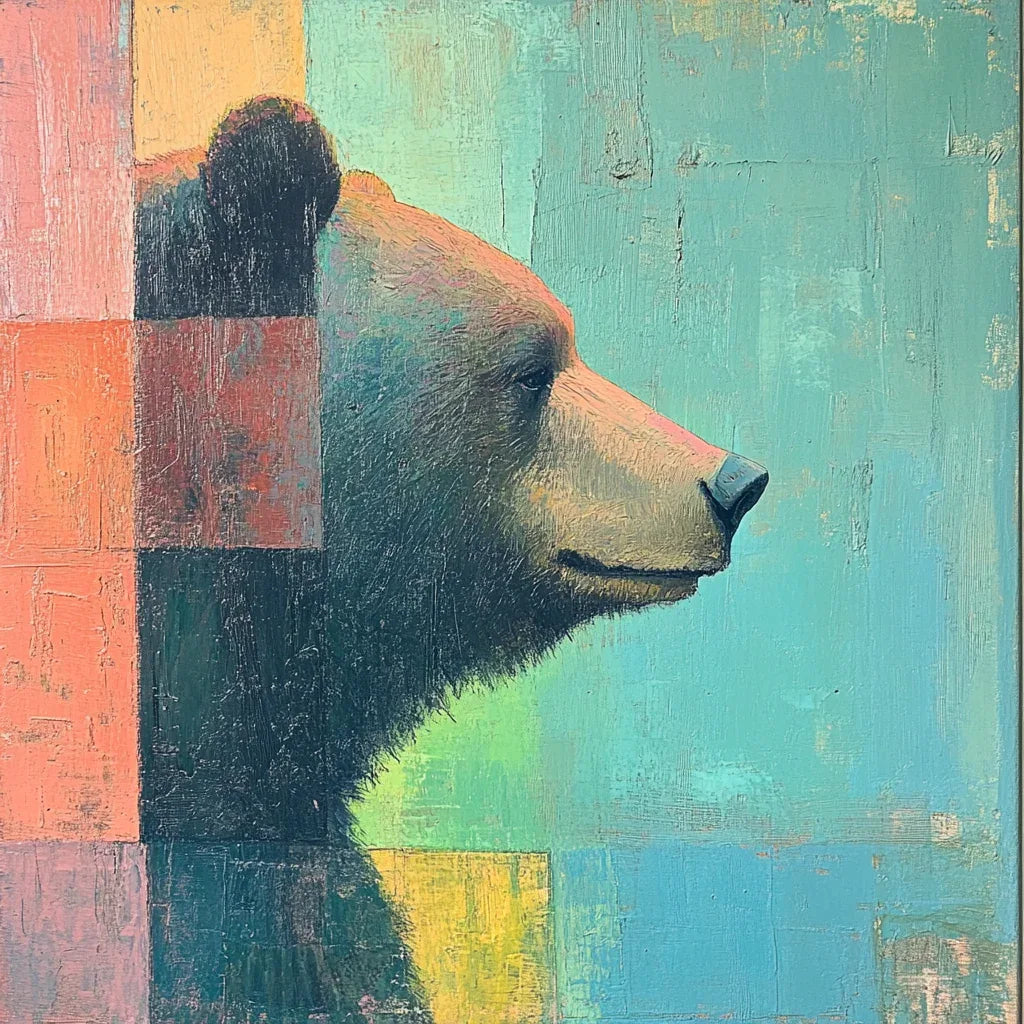 Colourblock Animal Portraits on Wood Prompt - CITTRA Collective