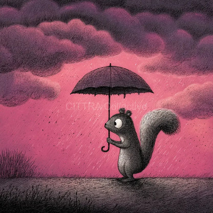 Whimsical Animals in Rain Midjourney Prompt - CITTRA Collective