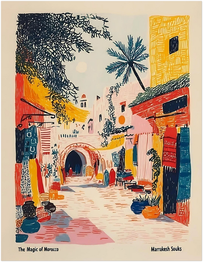 Marrakesh Souks Cultural Art Print - CITTRA Collective