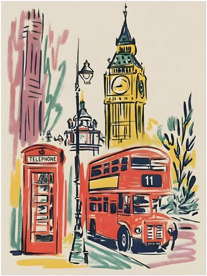 Illustrated London City Travel Print - CITTRA Collective