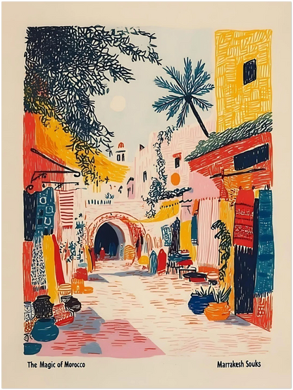 Marrakesh Souks Cultural Art Print - CITTRA Collective