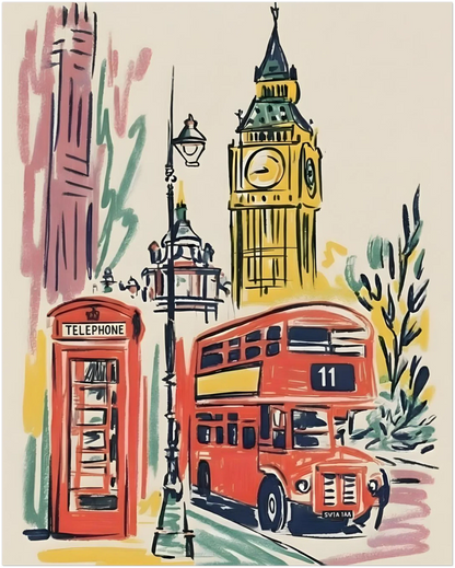 Illustrated London City Travel Print - CITTRA Collective