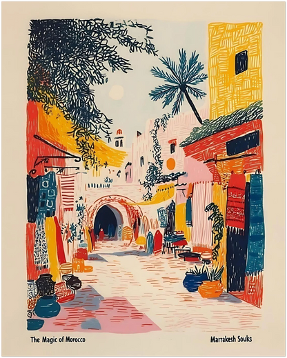 Marrakesh Souks Cultural Art Print - CITTRA Collective