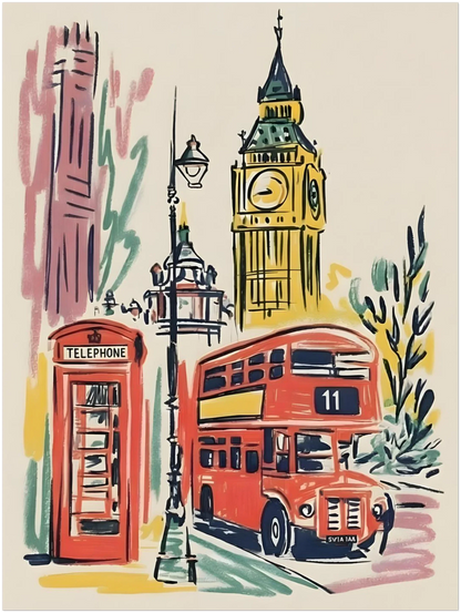 Illustrated London City Travel Print - CITTRA Collective