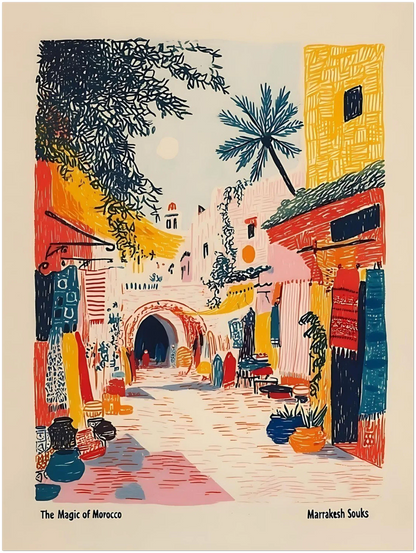 Marrakesh Souks Cultural Art Print - CITTRA Collective