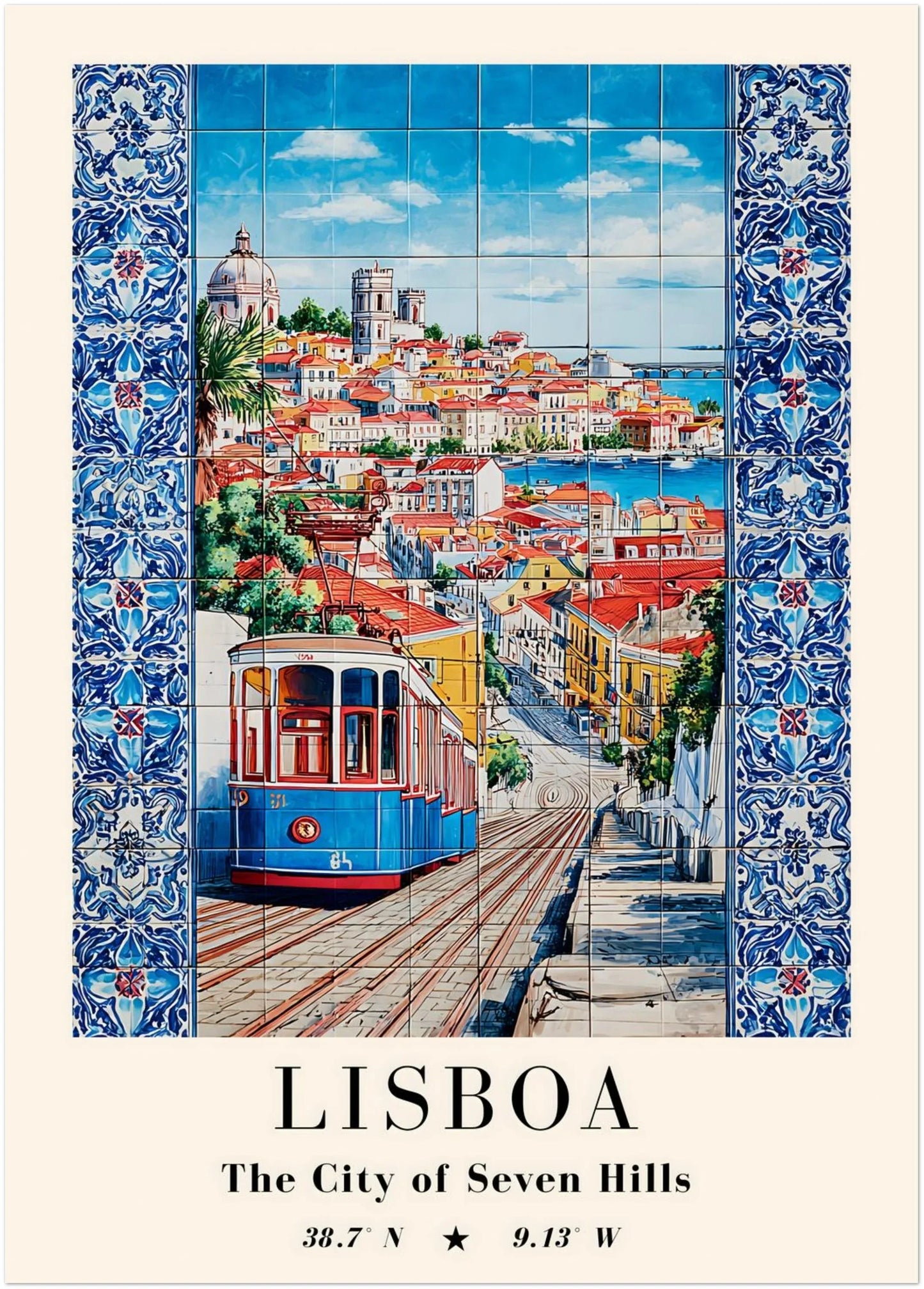 Lisbon Azulejo Travel Poster - CITTRA Collective