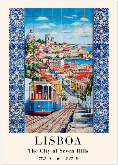 Lisbon Azulejo Travel Poster - CITTRA Collective