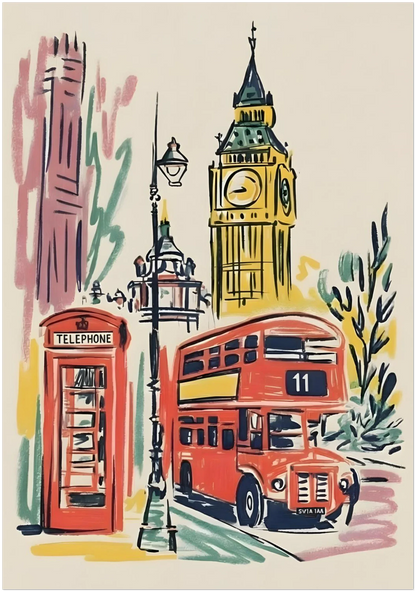 Illustrated London City Travel Print - CITTRA Collective
