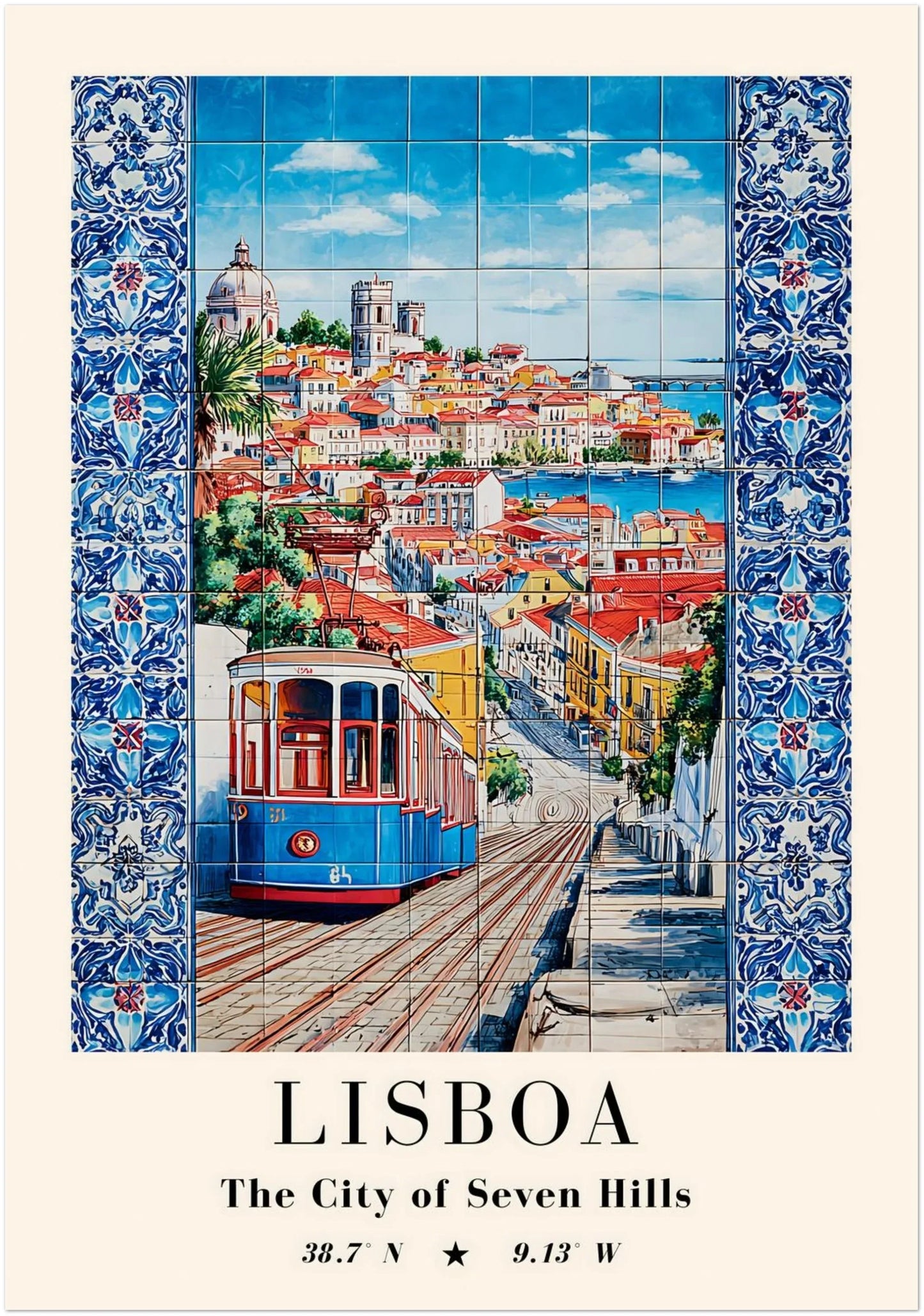 Lisbon Azulejo Travel Poster - CITTRA Collective