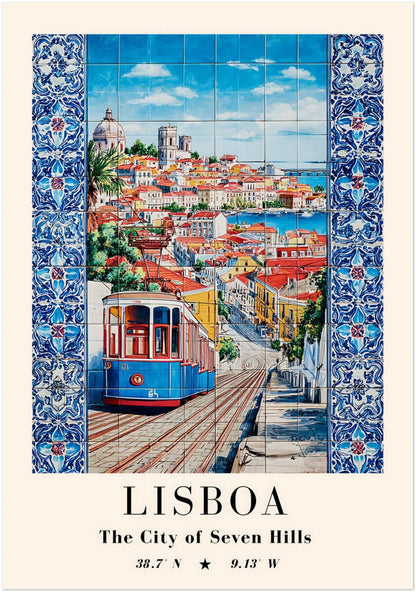 Lisbon Azulejo Travel Poster - CITTRA Collective