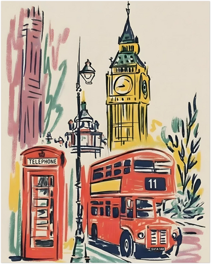 Illustrated London City Travel Print - CITTRA Collective