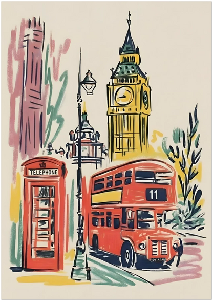 Illustrated London City Travel Print - CITTRA Collective