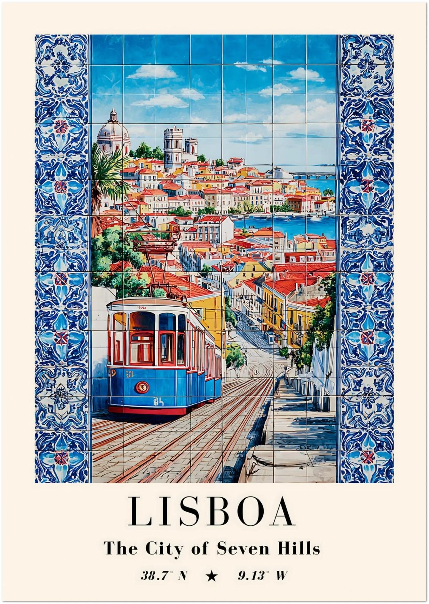 Lisbon Azulejo Travel Poster - CITTRA Collective