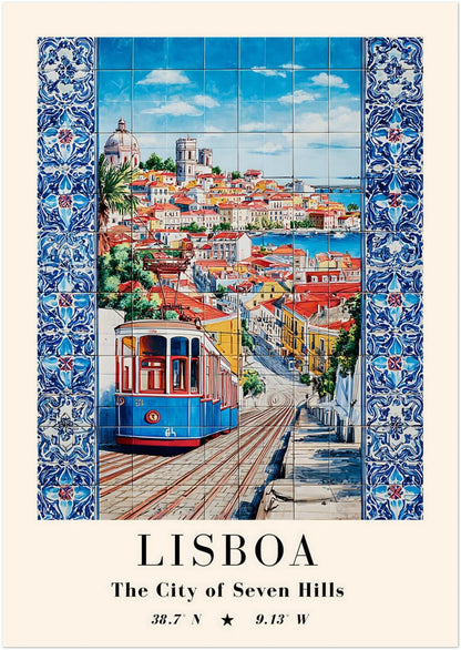 Lisbon Azulejo Travel Poster - CITTRA Collective