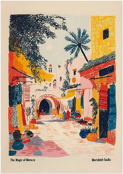 Marrakesh Souks Cultural Art Print - CITTRA Collective