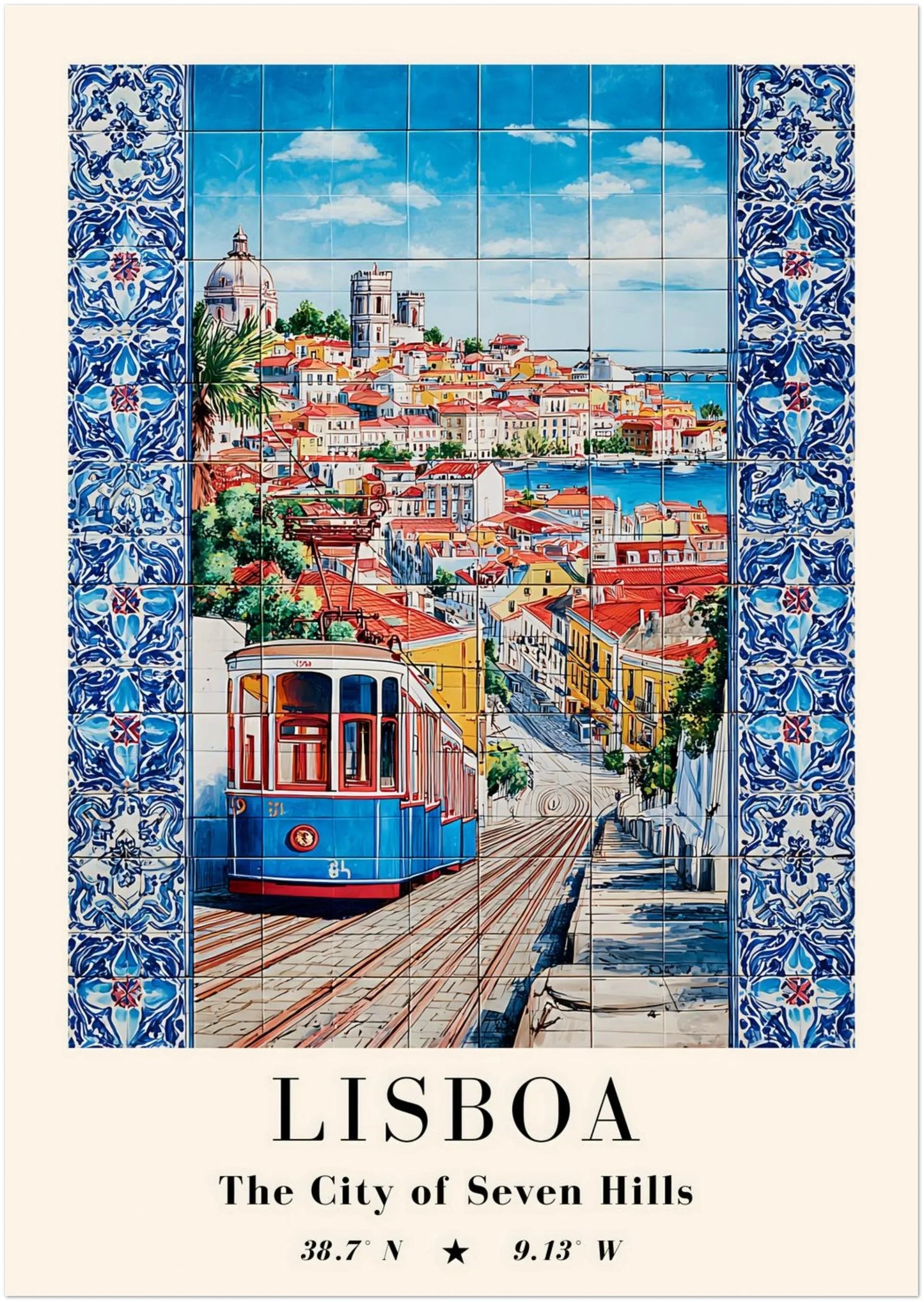 Lisbon Azulejo Travel Poster - CITTRA Collective