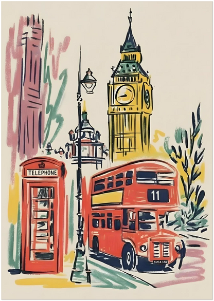 Illustrated London City Travel Print - CITTRA Collective