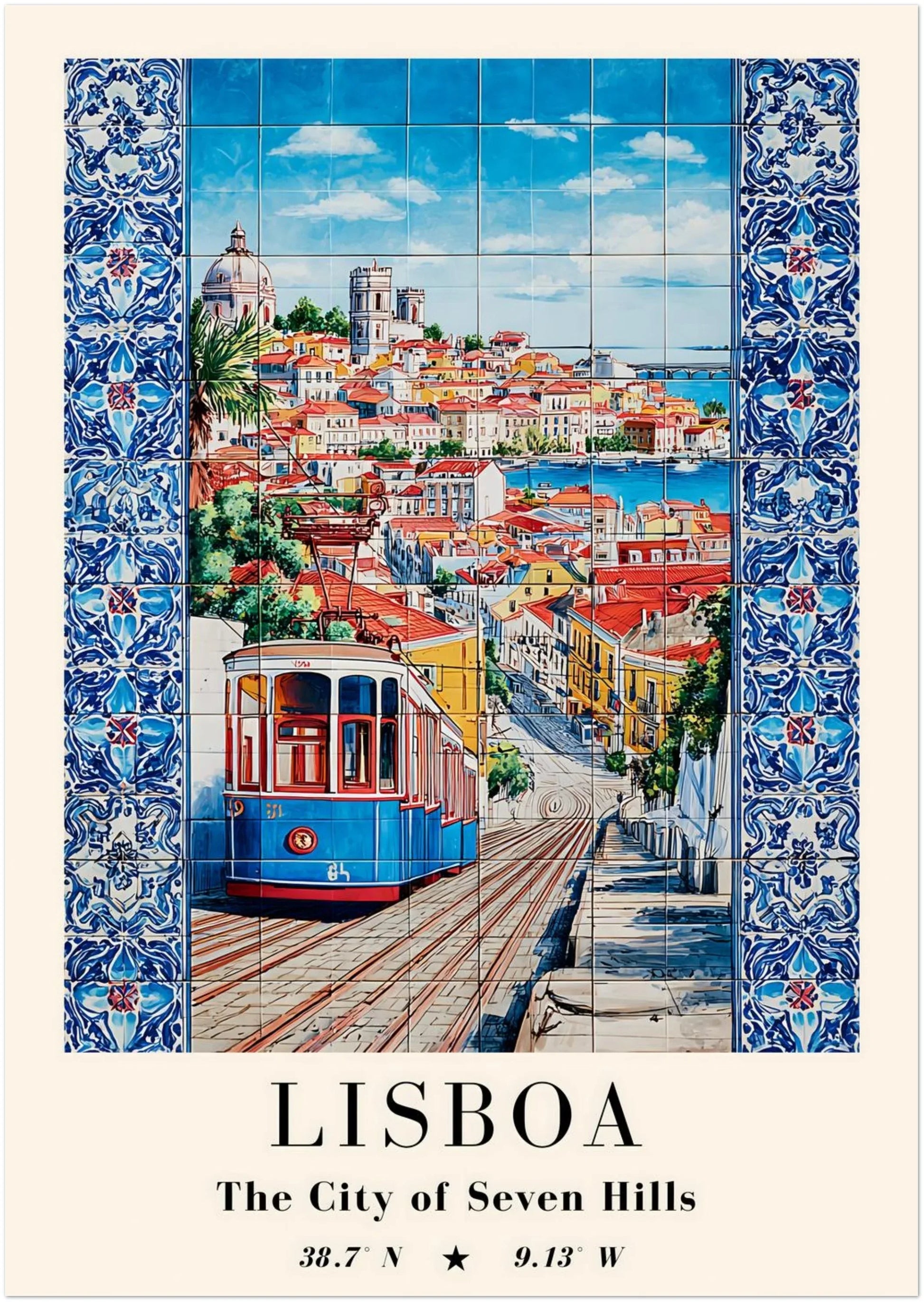 Lisbon Azulejo Travel Poster - CITTRA Collective