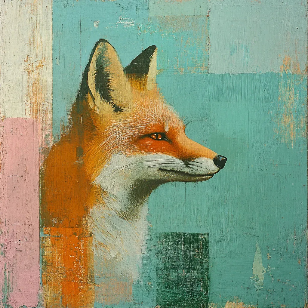 Colourblock Animal Portraits on Wood Prompt - CITTRA Collective