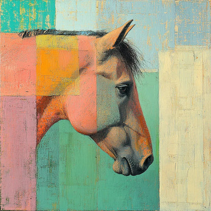Colourblock Animal Portraits on Wood Prompt - CITTRA Collective