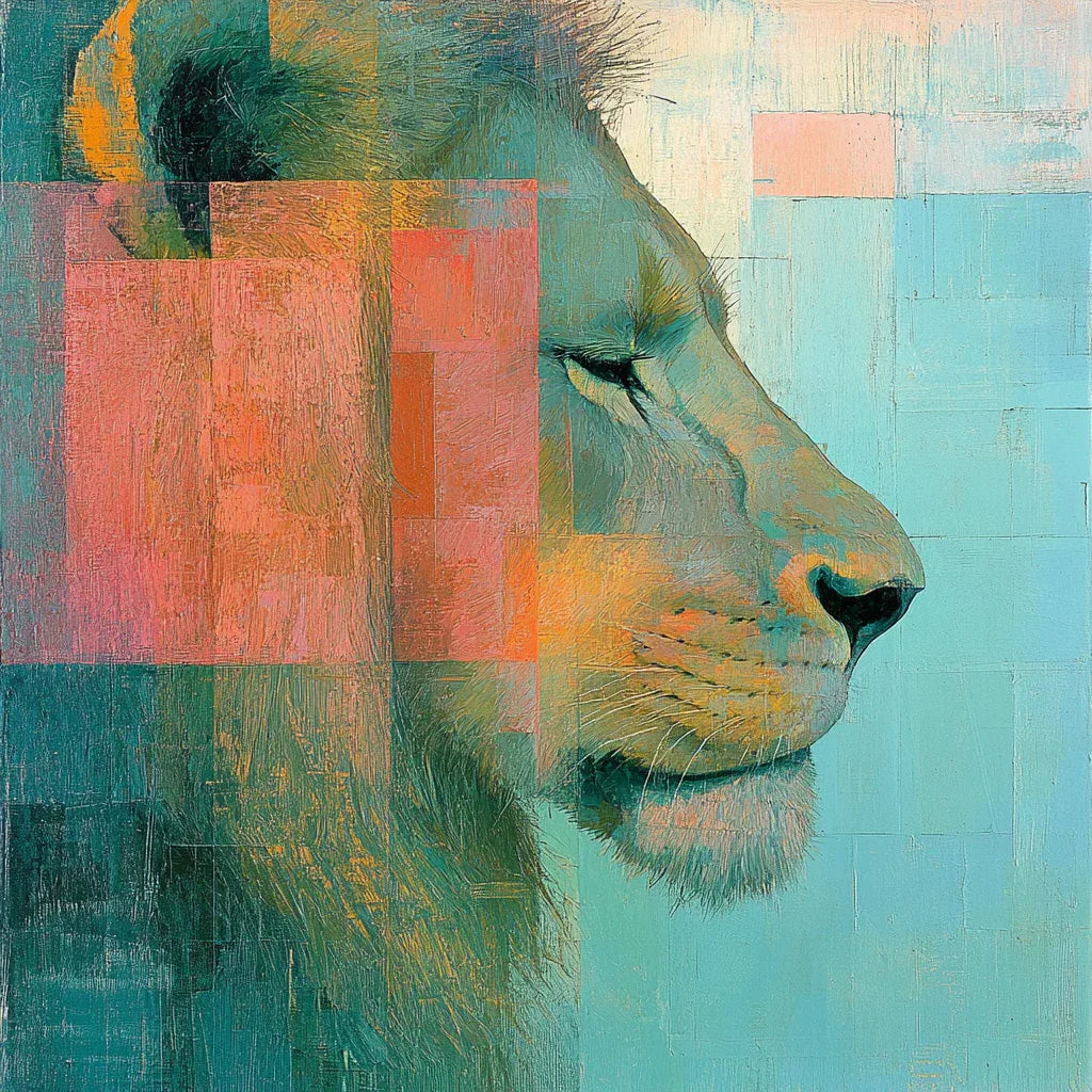 Colourblock Animal Portraits on Wood Prompt - CITTRA Collective