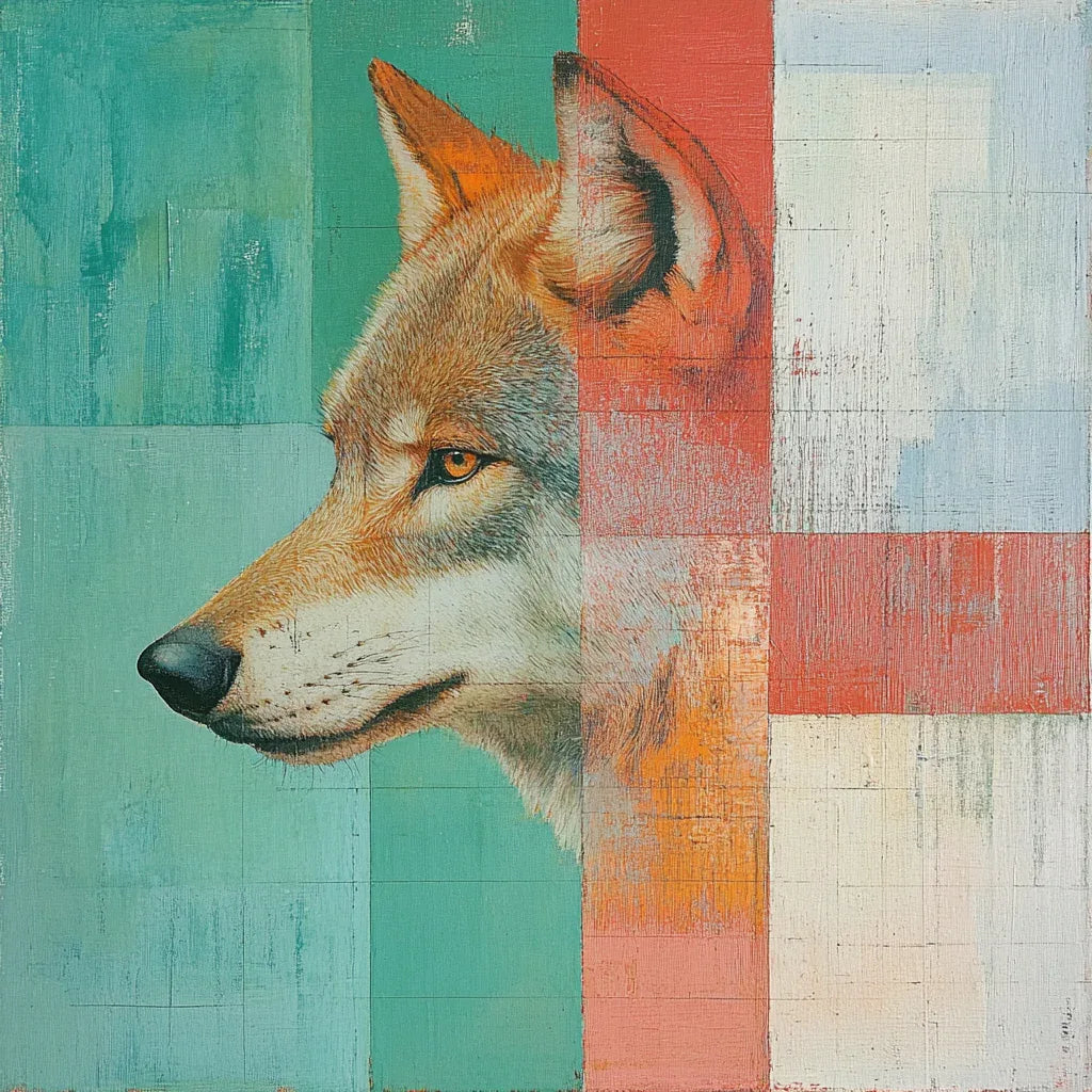 Colourblock Animal Portraits on Wood Prompt - CITTRA Collective