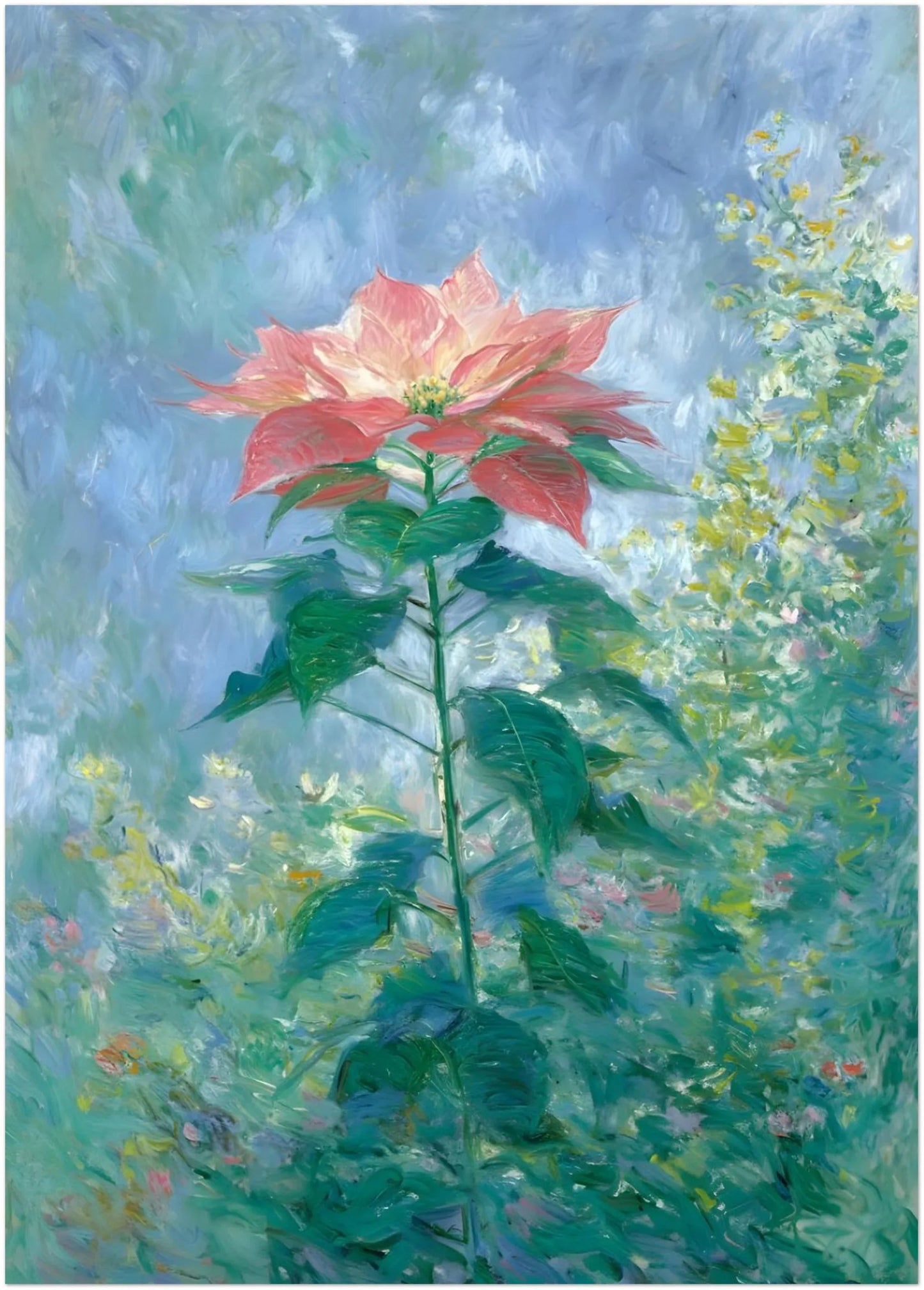 Floral Poinsettia Impressionist Print - CITTRA Collective