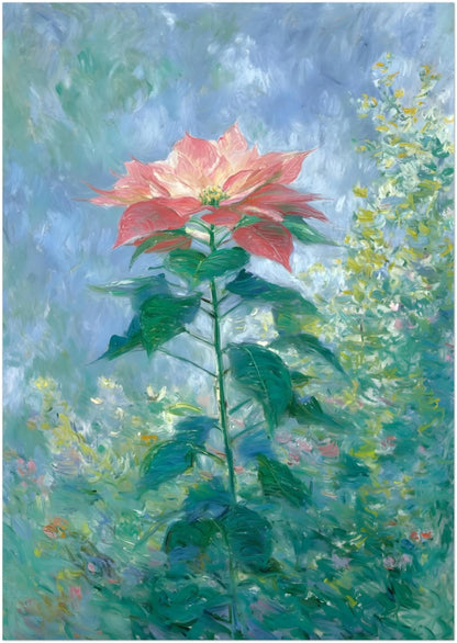 Floral Poinsettia Impressionist Print - CITTRA Collective