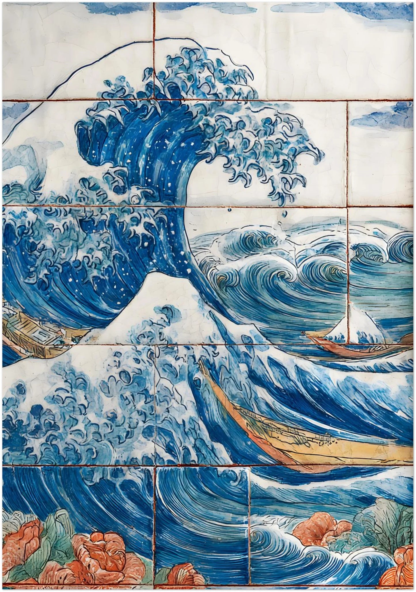Kanagawa Great Wave x Portuguese Tile Print - CITTRA Collective