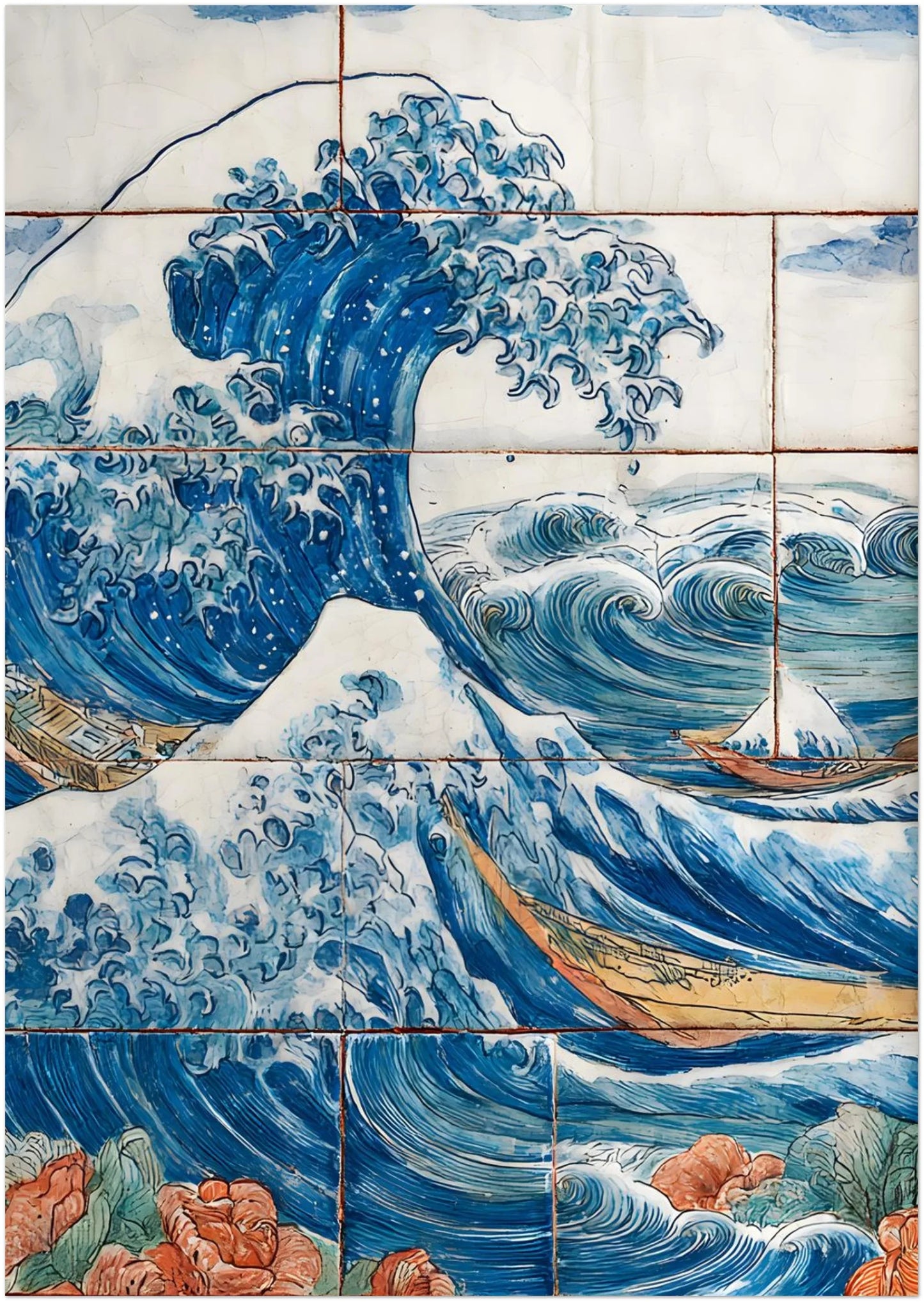 Kanagawa Great Wave x Portuguese Tile Print - CITTRA Collective