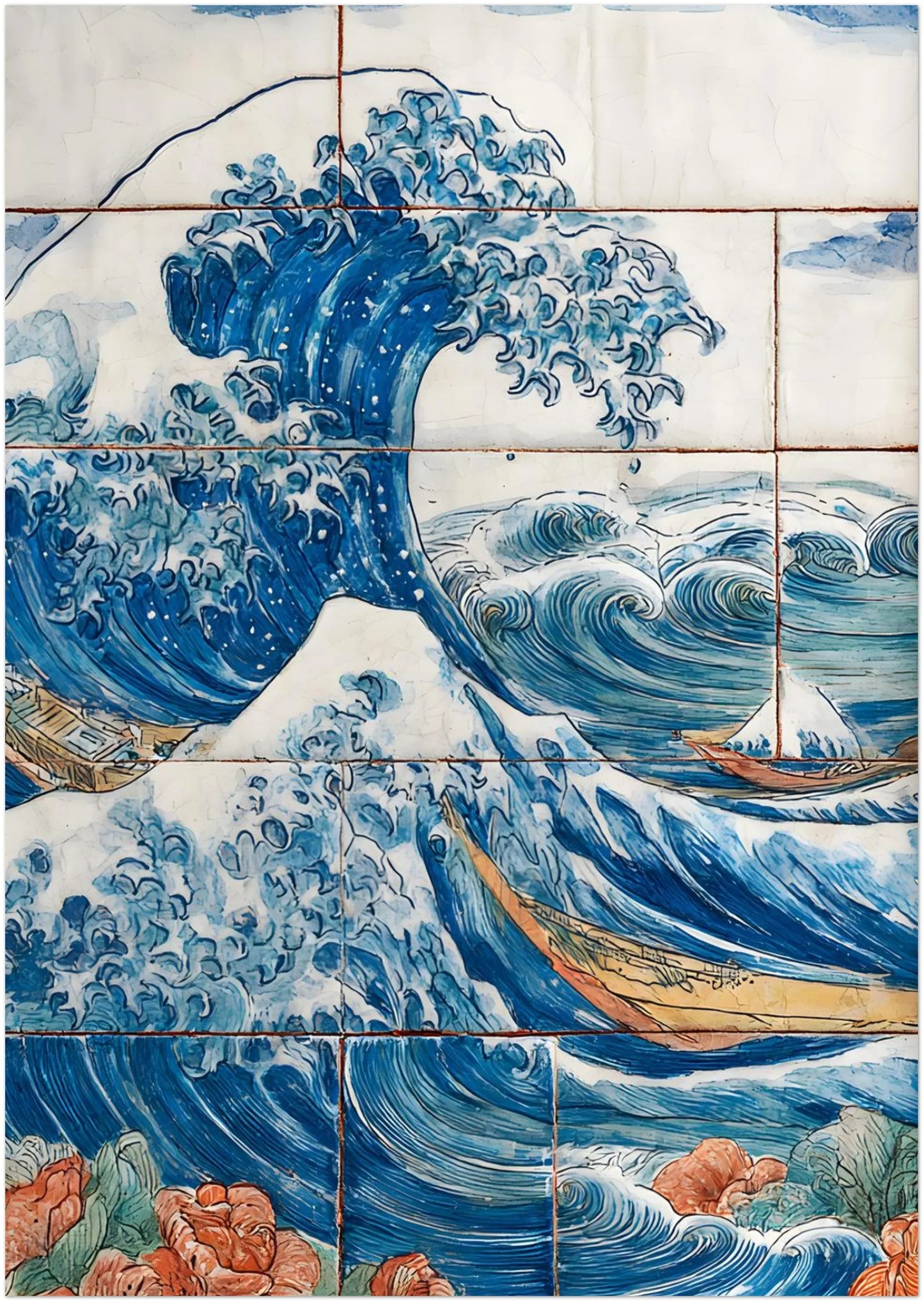 Kanagawa Great Wave x Portuguese Tile Print - CITTRA Collective