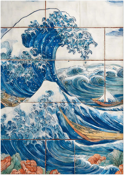 Kanagawa Great Wave x Portuguese Tile Print - CITTRA Collective