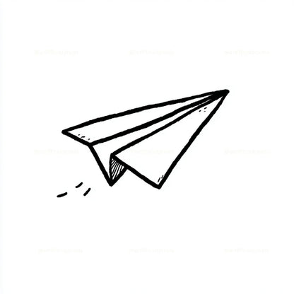 Cute Black and White Icon Midjourney AI Image Generator - Paper Airplane