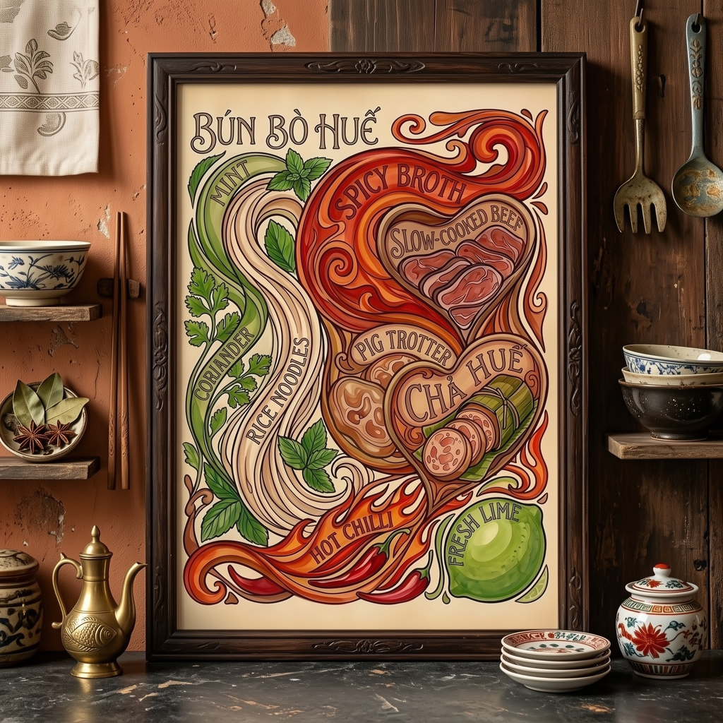 Bun Bo Hue Noodle Soup Poster