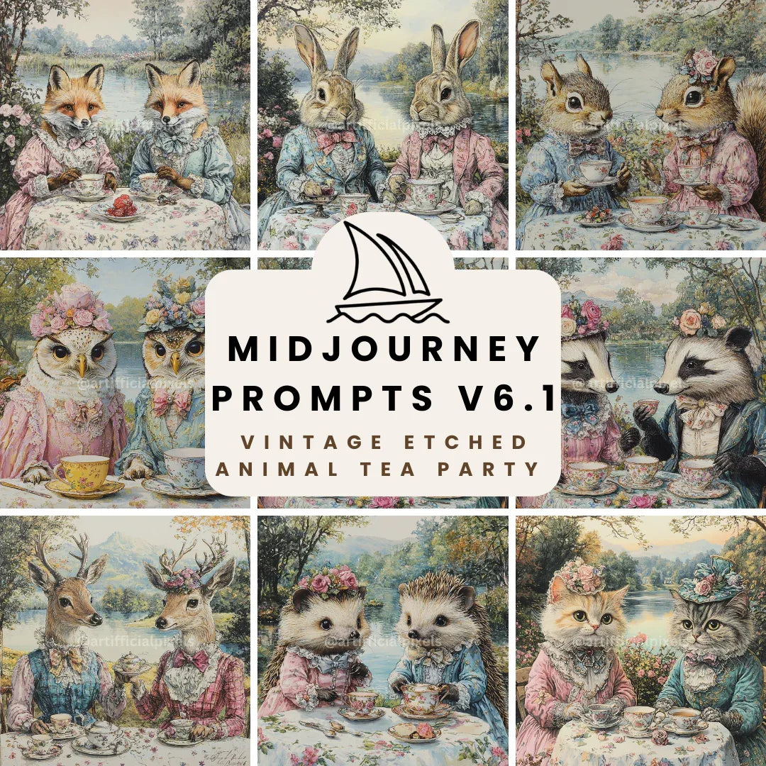 Victorian Animal Tea Party Prompt - CITTRA Collective