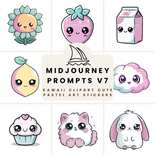 Kawaii Clipart AI Art Generator – Midjourney Prompt Pack with Images - CITTRA Collective