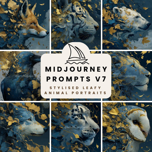 Golden Gothic Animal AI Art Prompts – Midjourney Pack with Images - CITTRA Collective