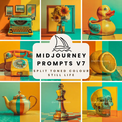 Split Toned Vintage Still Life AI Art Generator – Midjourney Prompt Pack with Images - CITTRA Collective