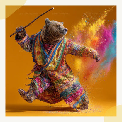 Magical Rainbow Confetti Animals AI Art Prompt for Midjourney AI Image Generator - CITTRA Collective