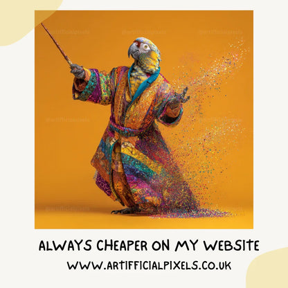 Magical Rainbow Confetti Animals AI Art Prompt for Midjourney AI Image Generator - CITTRA Collective