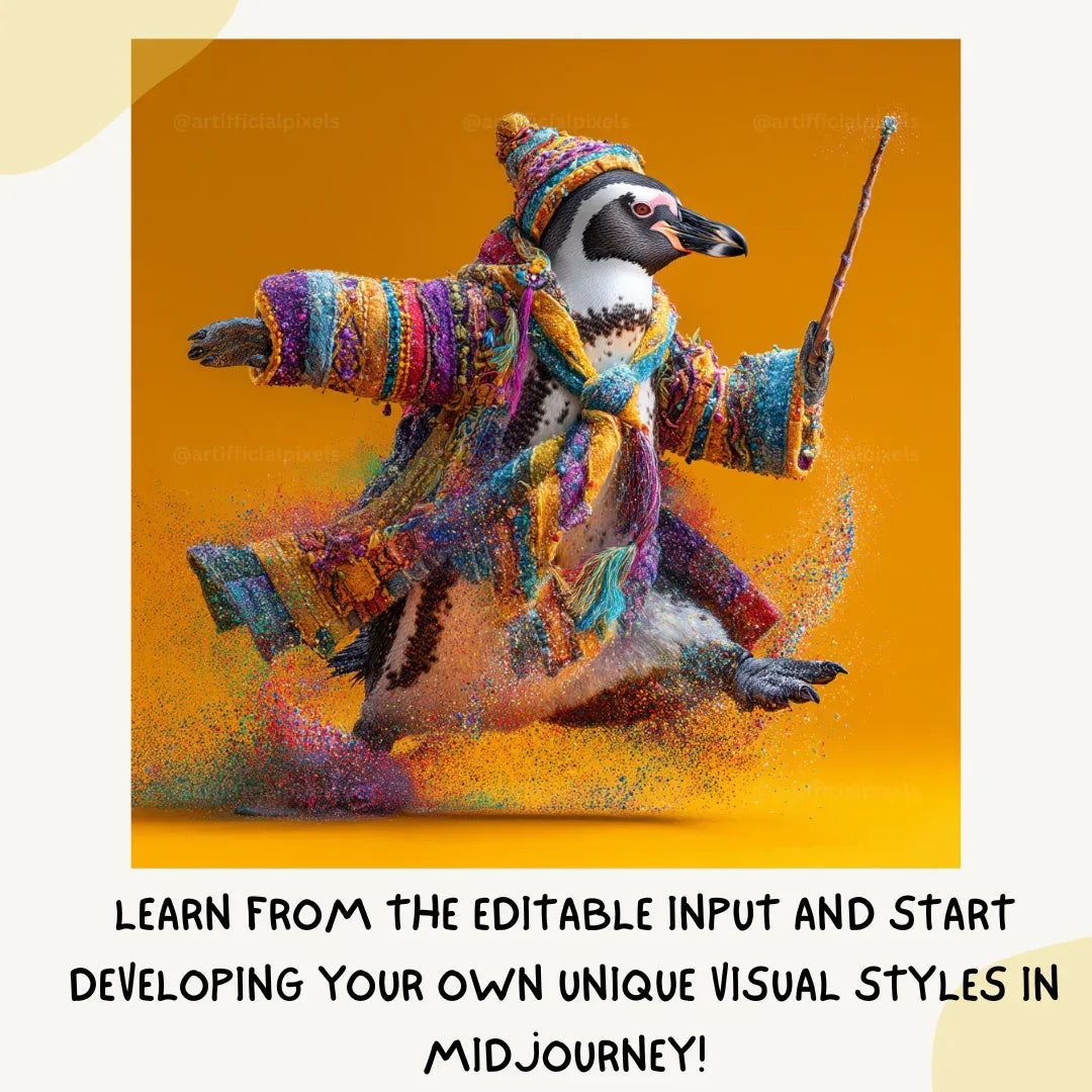 Magical Rainbow Confetti Animals AI Art Prompt for Midjourney AI Image Generator - CITTRA Collective