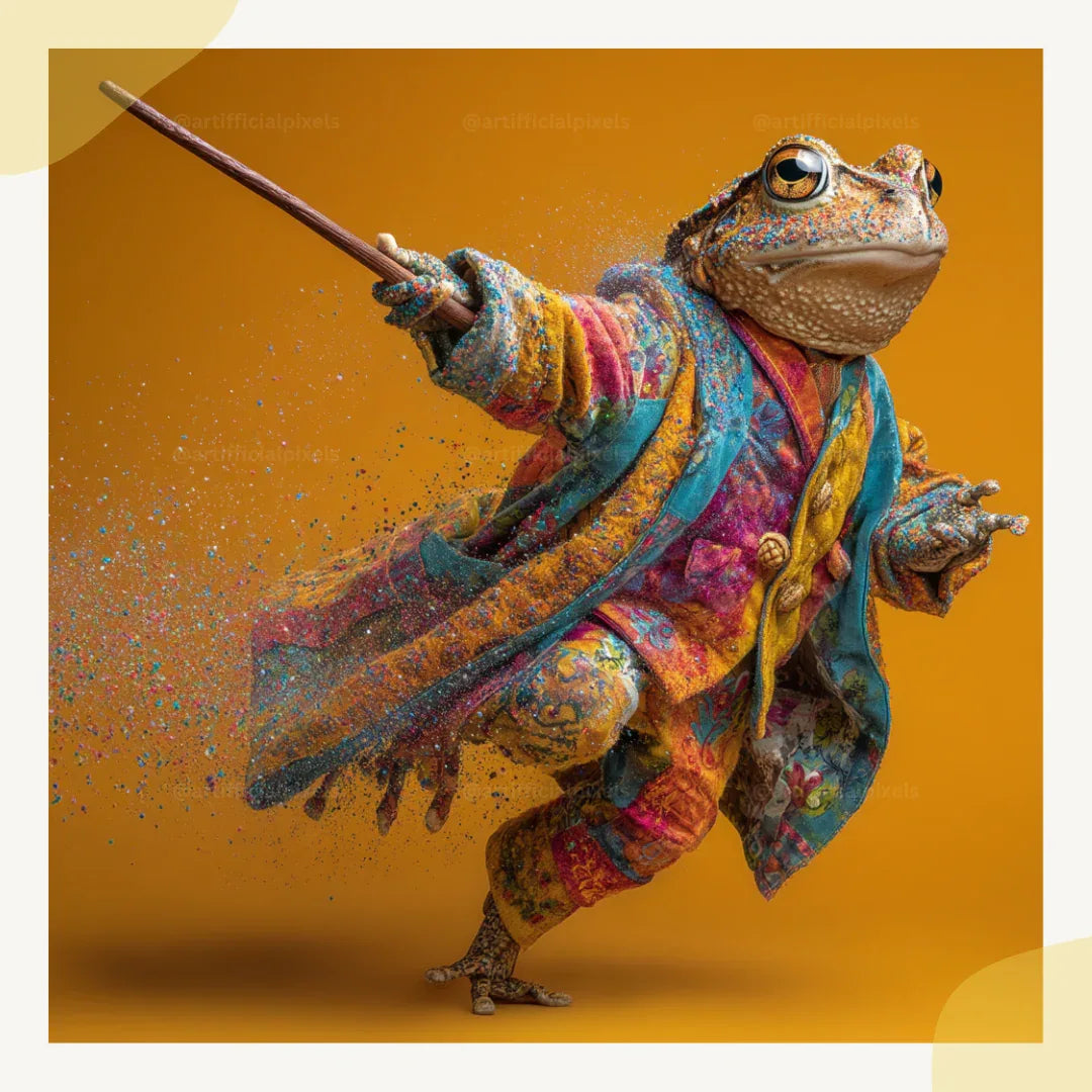 Magical Rainbow Confetti Animals AI Art Prompt for Midjourney AI Image Generator - CITTRA Collective