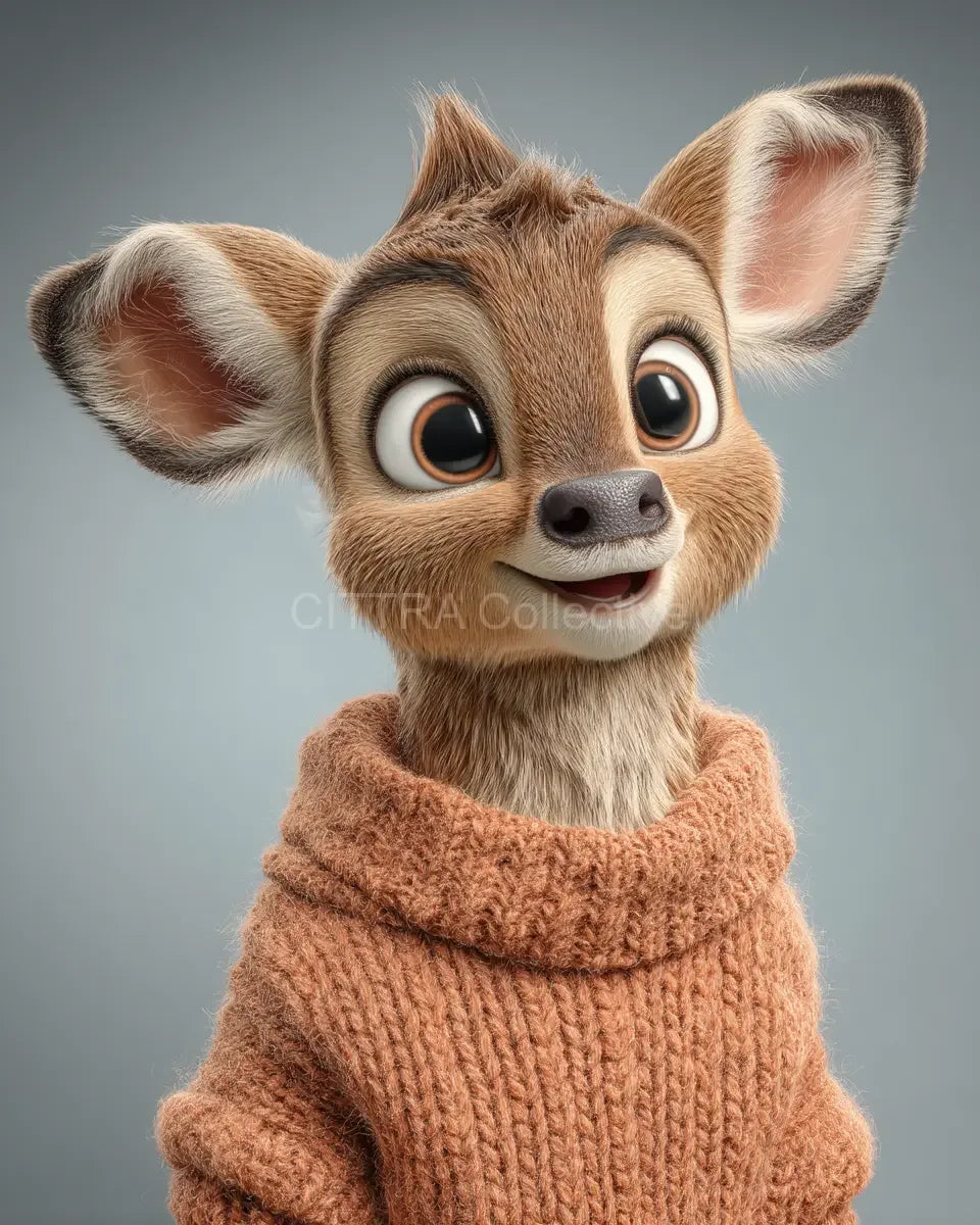 Pixar Style Animals Wearing Orange Jumpers Midjourney Prompt - CITTRA Collective