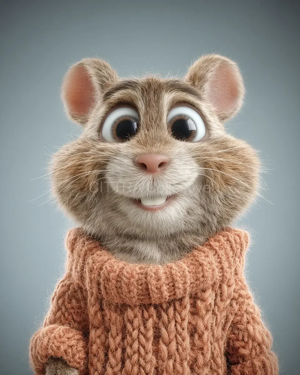 Pixar Style Animals Wearing Orange Jumpers Midjourney Prompt - CITTRA Collective