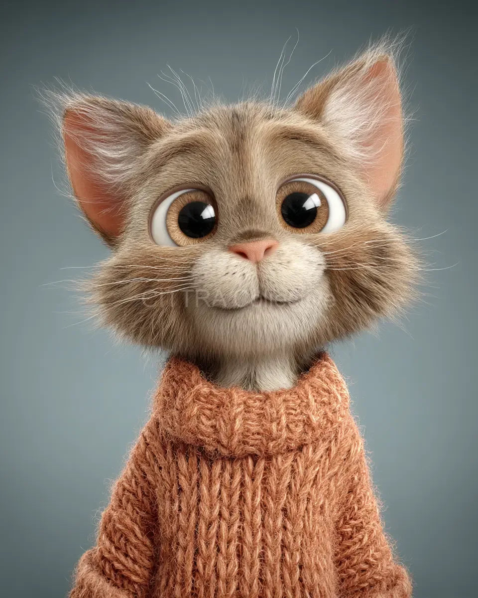 Pixar Style Animals Wearing Orange Jumpers Midjourney Prompt - CITTRA Collective