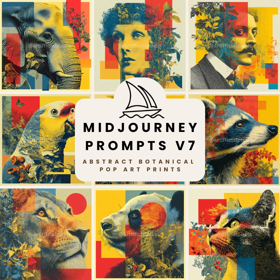 Vintage Abstract Pop Art Portrait Prompt for Midjourney AI Image Generator - CITTRA Collective