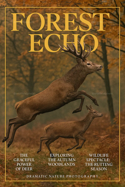 Cinematic Wildlife Magazine Poster AI Art Generator – Midjourney Prompt Pack with Images - CITTRA Collective