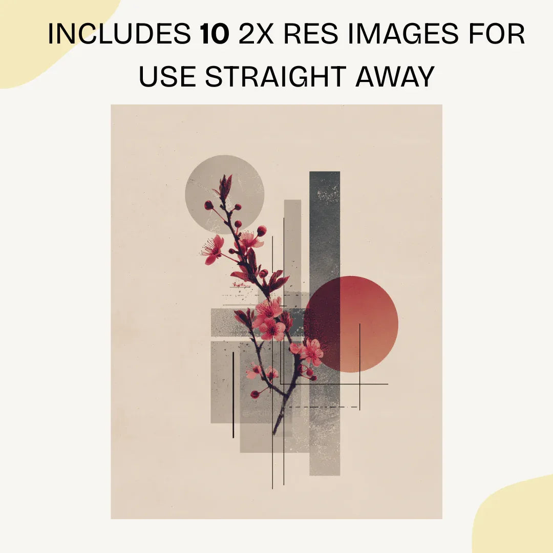 Minimalist Midjourney Prompt for Japanese Geometric Botanical Art - CITTRA Collective