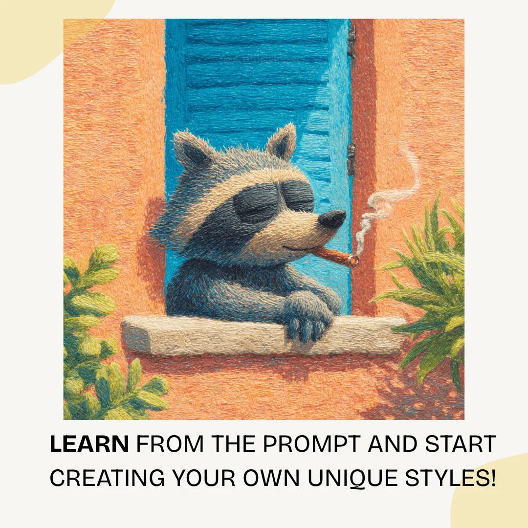 Midjourney Prompt for Cartoon Animals Smoking in Crayon Art Style - CITTRA Collective