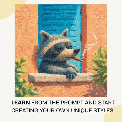 Midjourney Prompt for Cartoon Animals Smoking in Crayon Art Style - CITTRA Collective